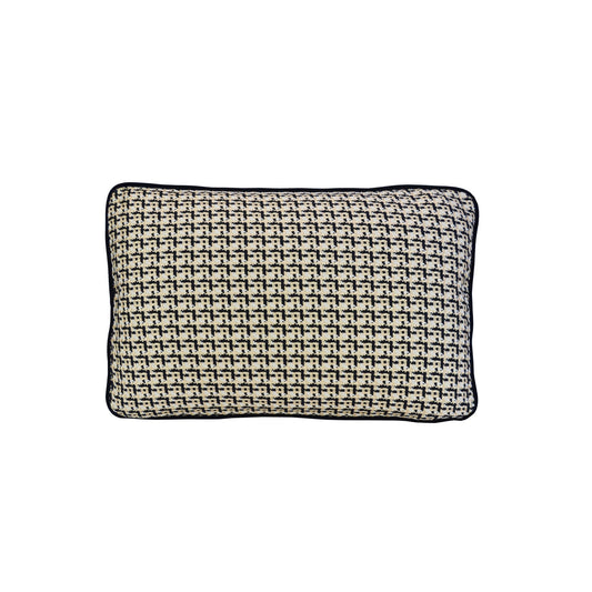 Coco Piped Lumbar Cushions - Black & Gold Tweed-abc