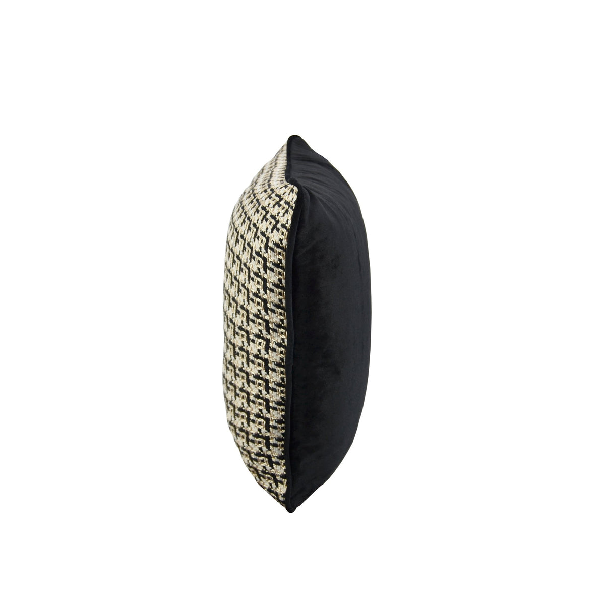Coco Piped Lumbar Cushions - Black & Gold Tweed-abc
