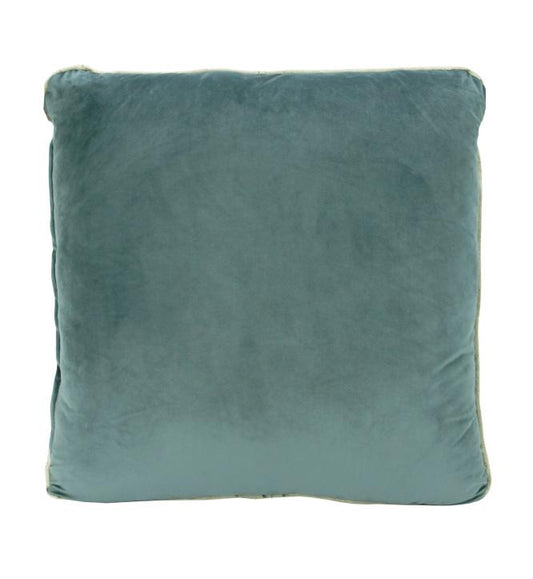 Coco Piped Velvet Cushions - Aqua ( Gold Trim )-abc