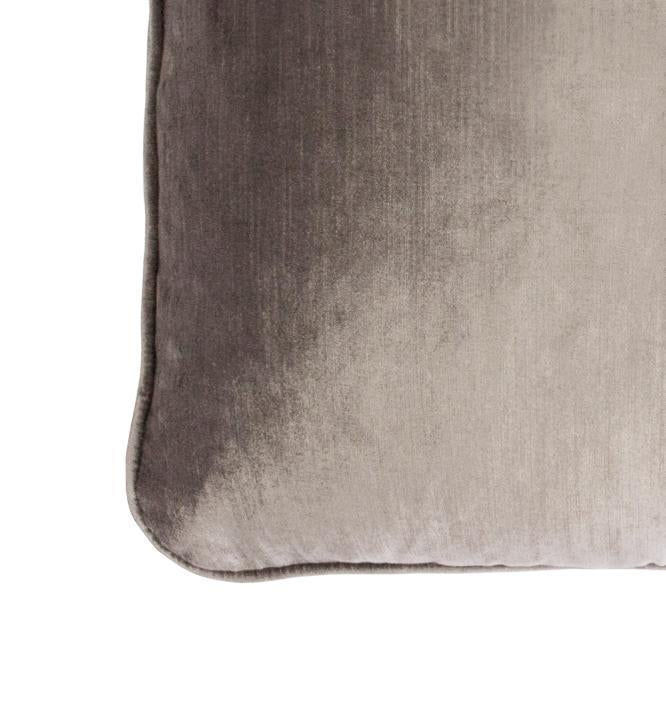 Coco Piped Velvet Cushions - Vintage Pebble-abc