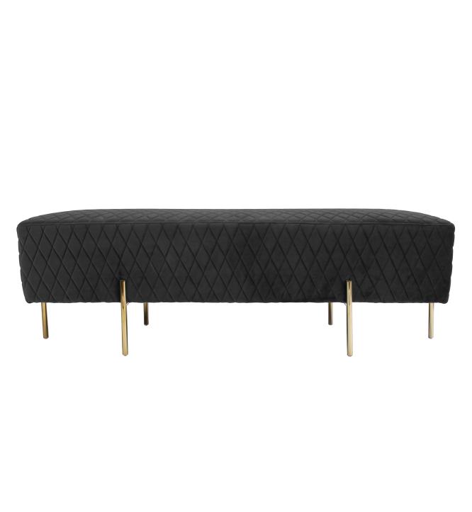Coco Quilted Ottoman - Black-abc