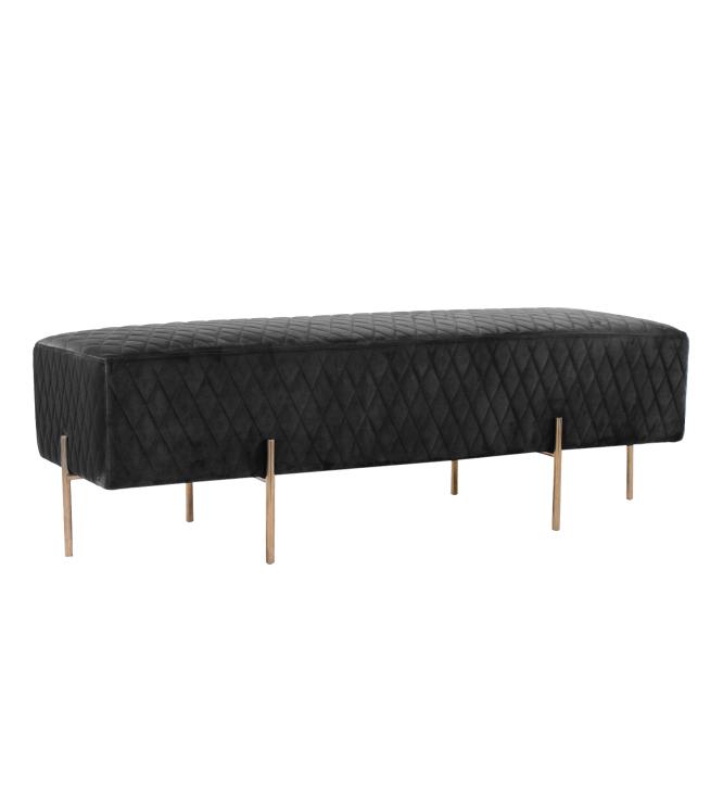 Coco Quilted Ottoman - Black-abc