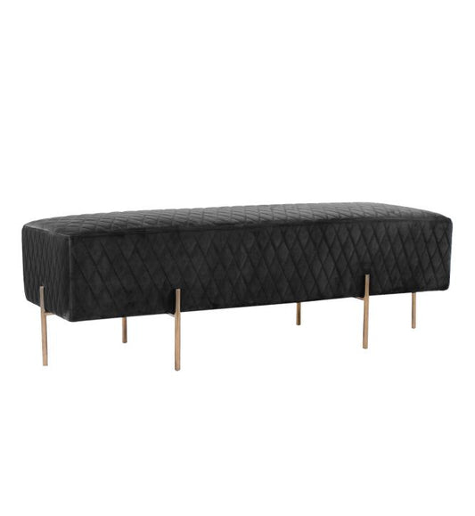 Coco Quilted Ottoman - Black-abc