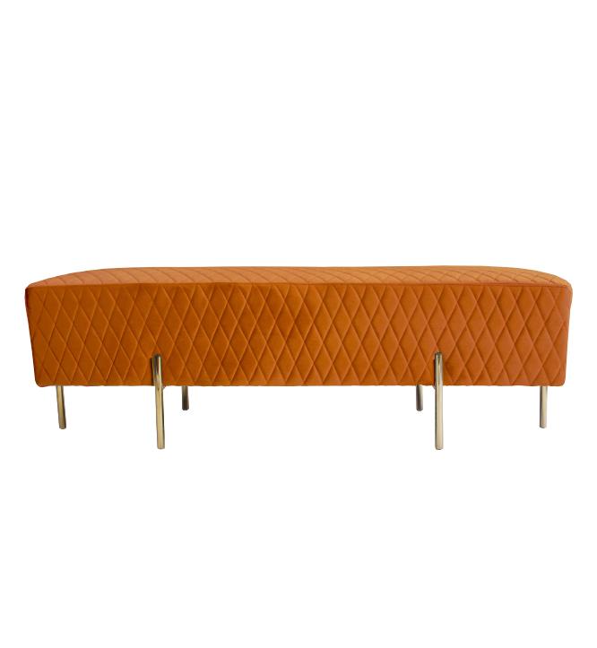 Coco Quilted Ottoman - Burnt Orange-abc