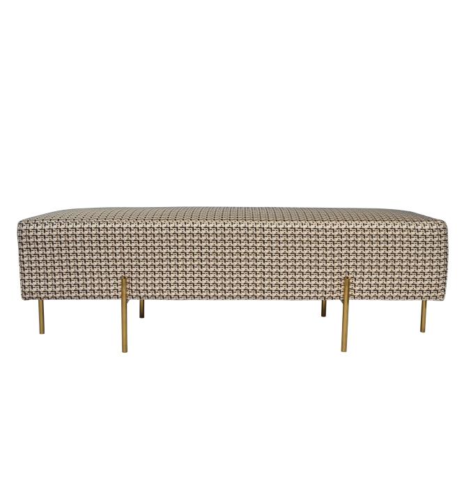 Coco Quilted Ottoman - Black & Gold Tweed-abc