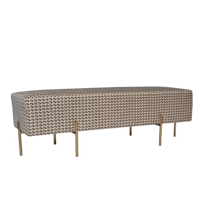 Coco Quilted Ottoman - Black & Gold Tweed-abc