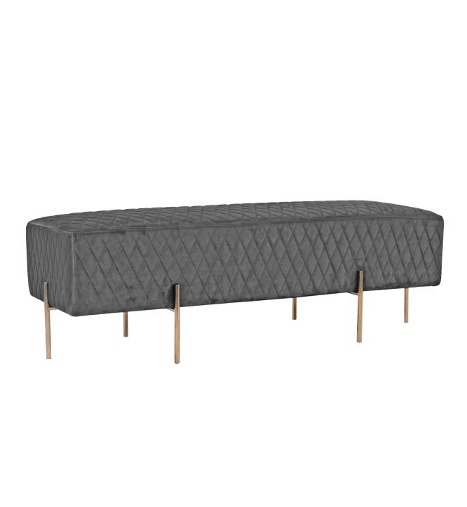 Coco Quilted Ottoman - Charcoal-abc