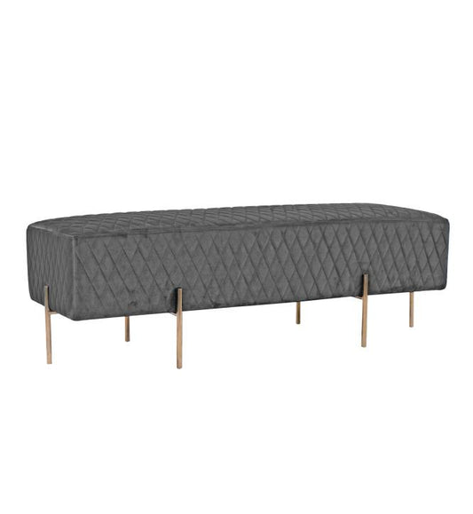 Coco Quilted Ottoman - Charcoal-abc