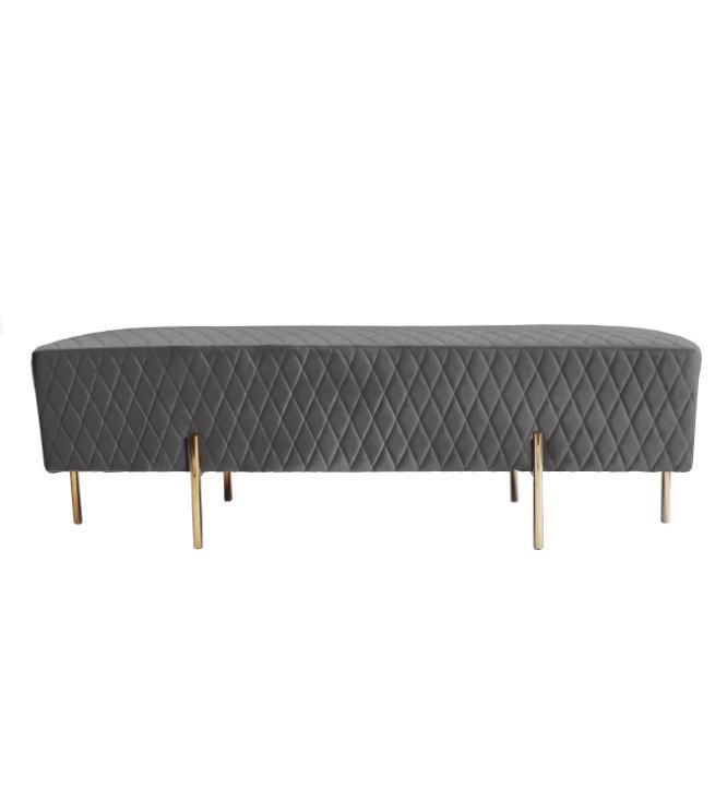 Coco Quilted Ottoman - Charcoal-abc