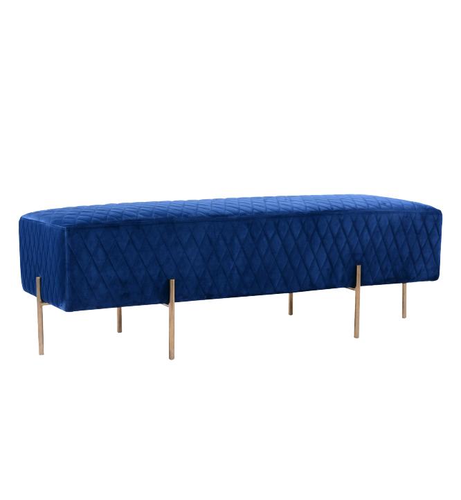 Coco Quilted Ottoman - French Navy-abc