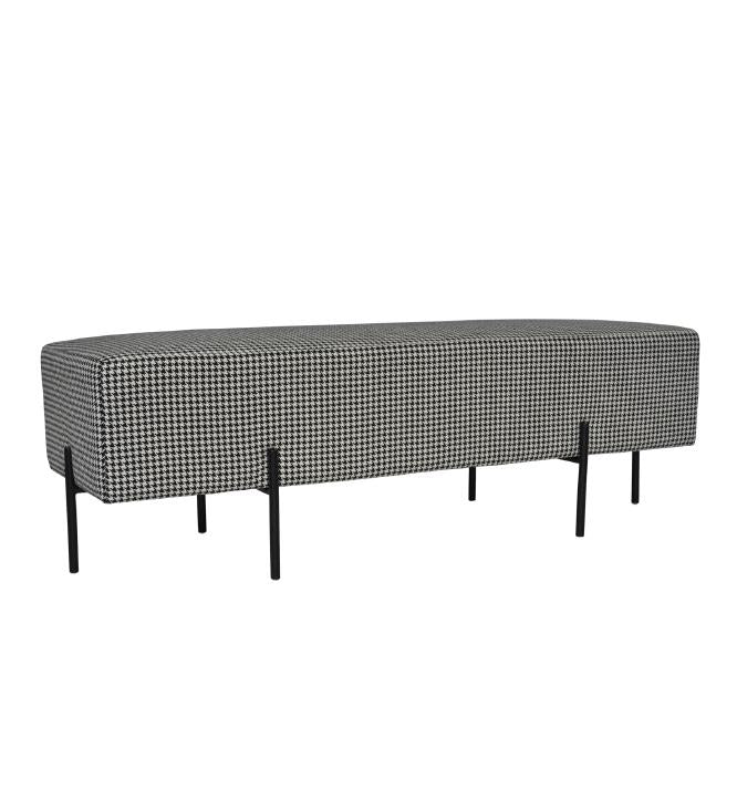 Coco Quilted Ottoman - Houndstooth-abc