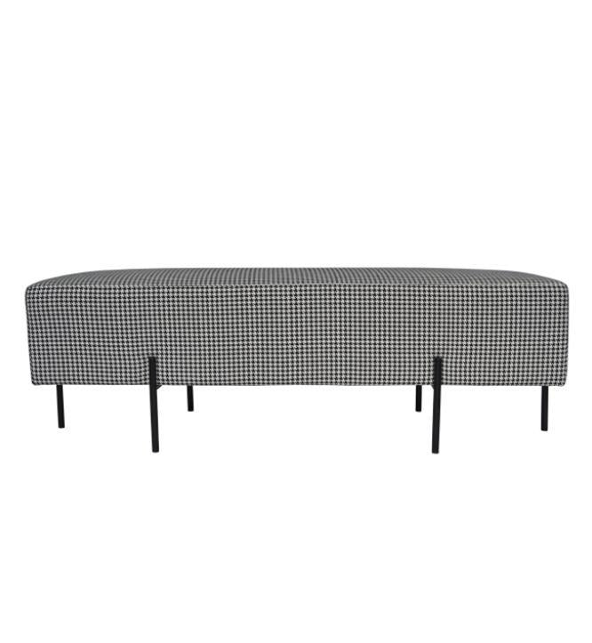 Coco Quilted Ottoman - Houndstooth-abc