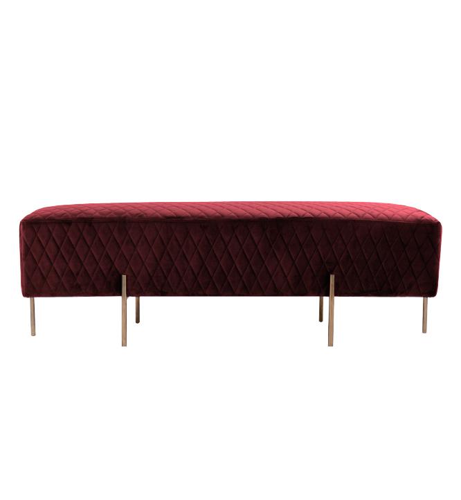 Coco Quilted Ottoman - Merlot-abc
