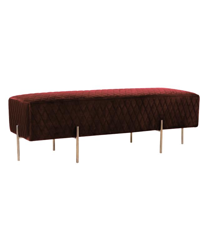 Coco Quilted Ottoman - Merlot-abc