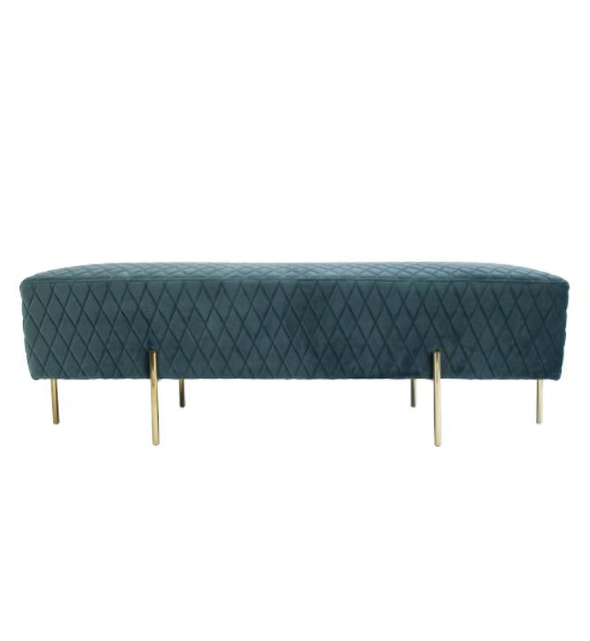 Coco Quilted Ottoman - Steel Blue-abc