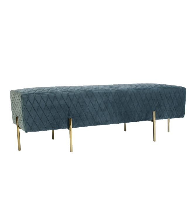 Coco Quilted Ottoman - Steel Blue-abc
