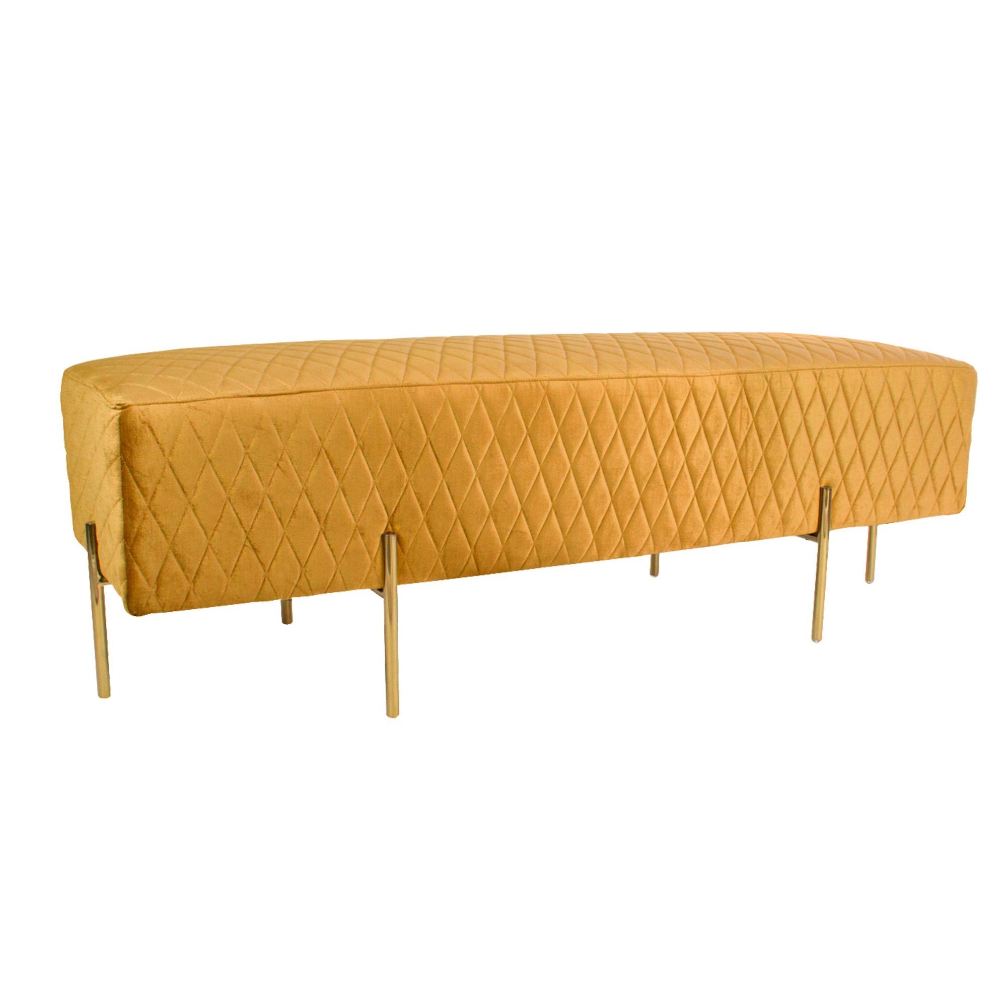 Coco Quilted Ottoman - Vintage Marigold-abc