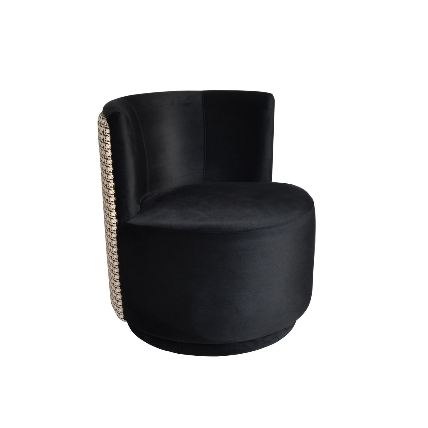 Coco Petit Swivel Chair - Black & Gold Tweed-abc