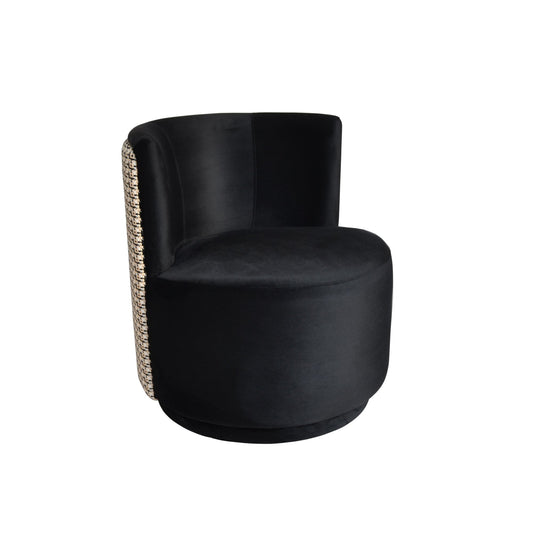 Coco Petit Swivel Chair - Black & Gold Tweed-abc
