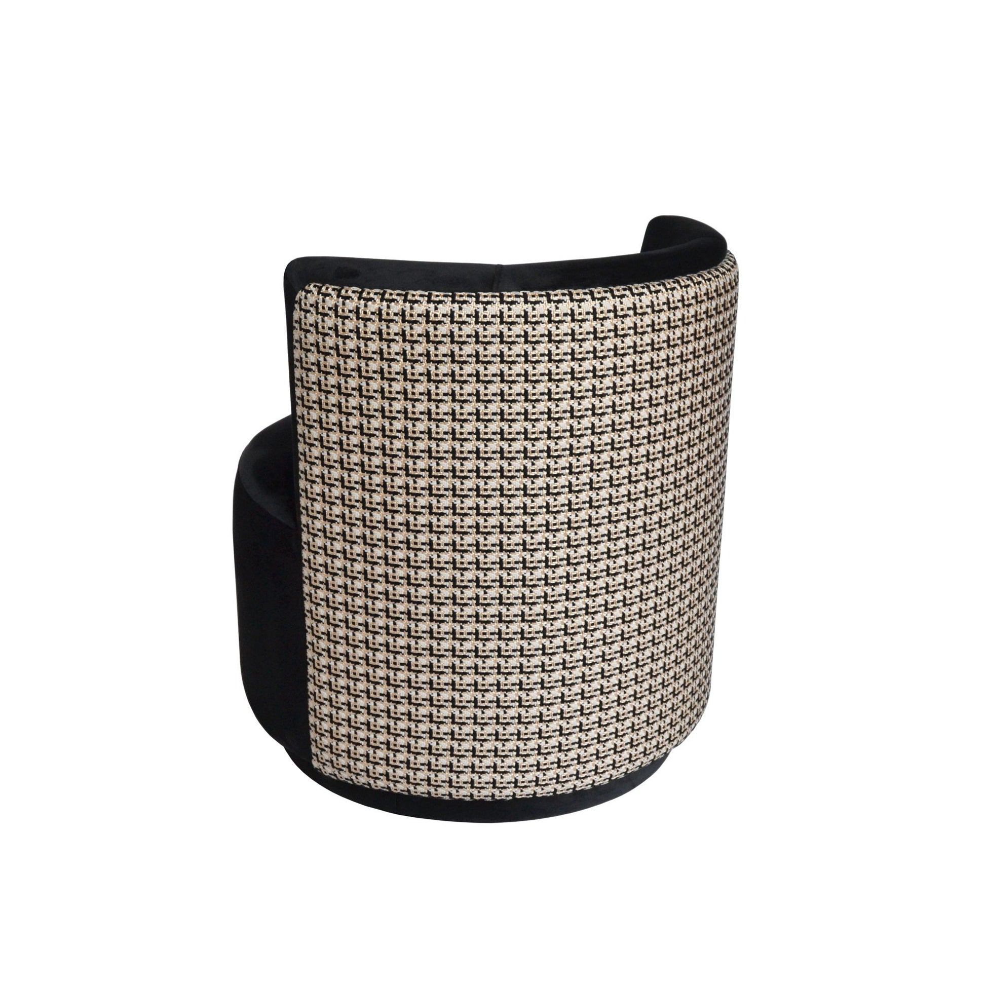 Coco Petit Swivel Chair - Black & Gold Tweed-abc