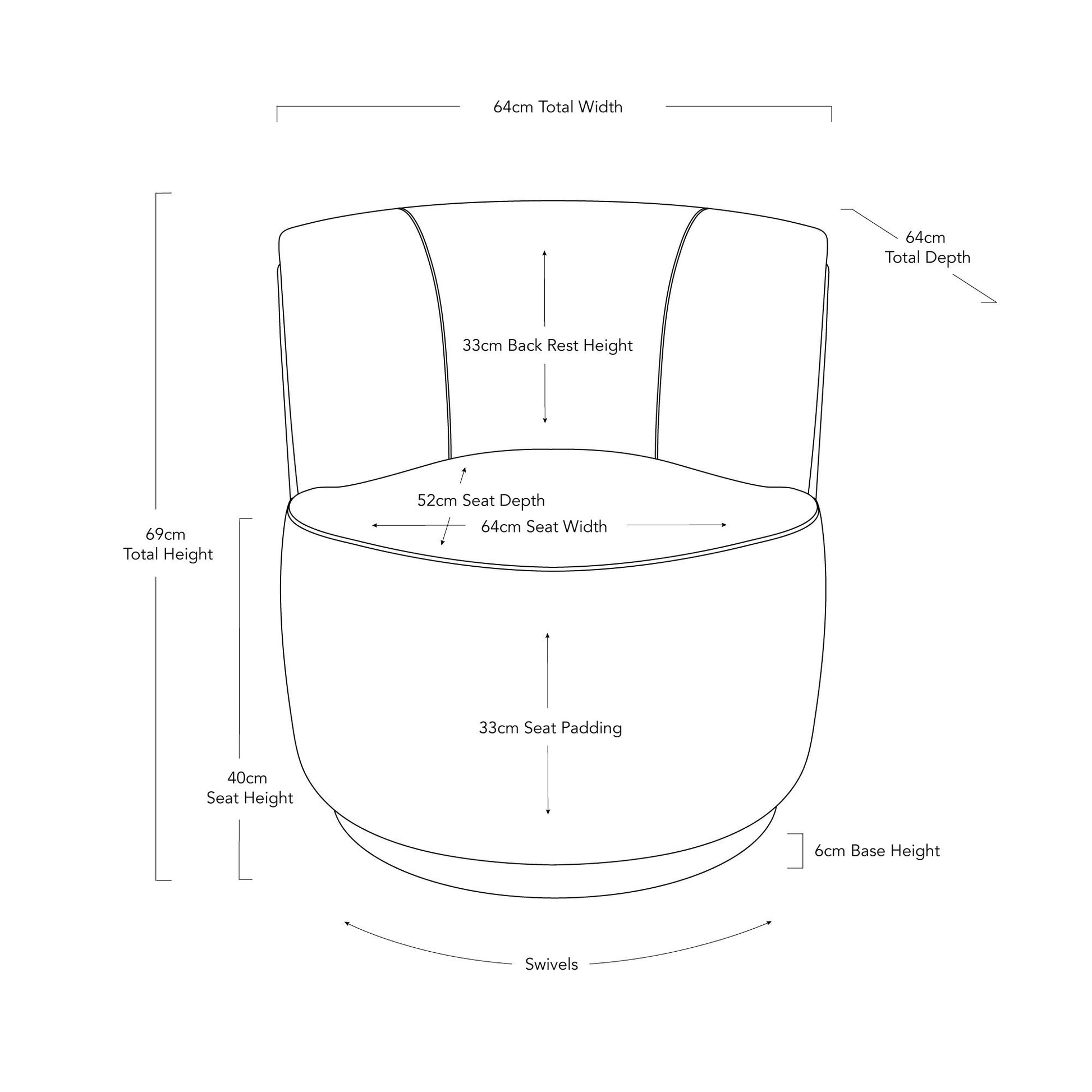 Coco Petit Swivel Chair - Textured Pearl-abc