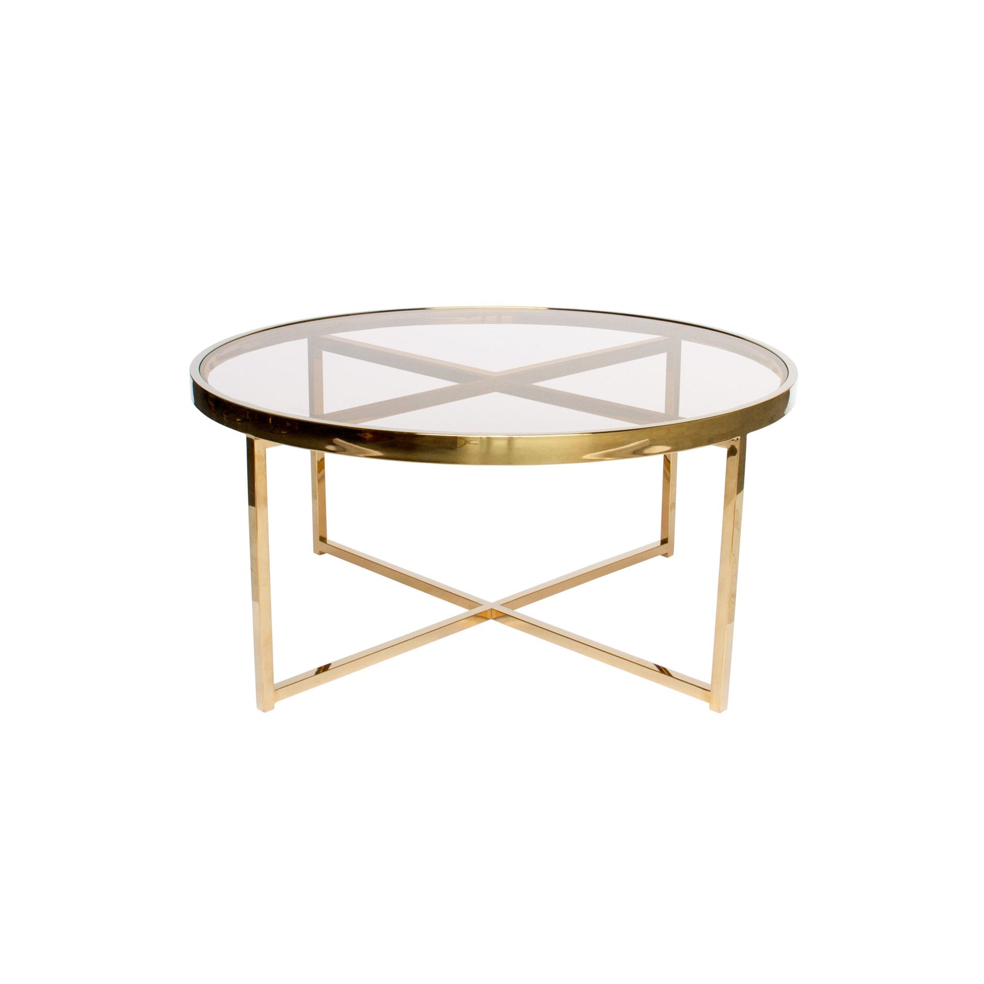 Gold Perugia Nesting Coffee Table - Clear Glass-abc
