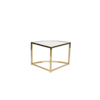 Gold Perugia Nesting Coffee Table - Clear Glass-abc