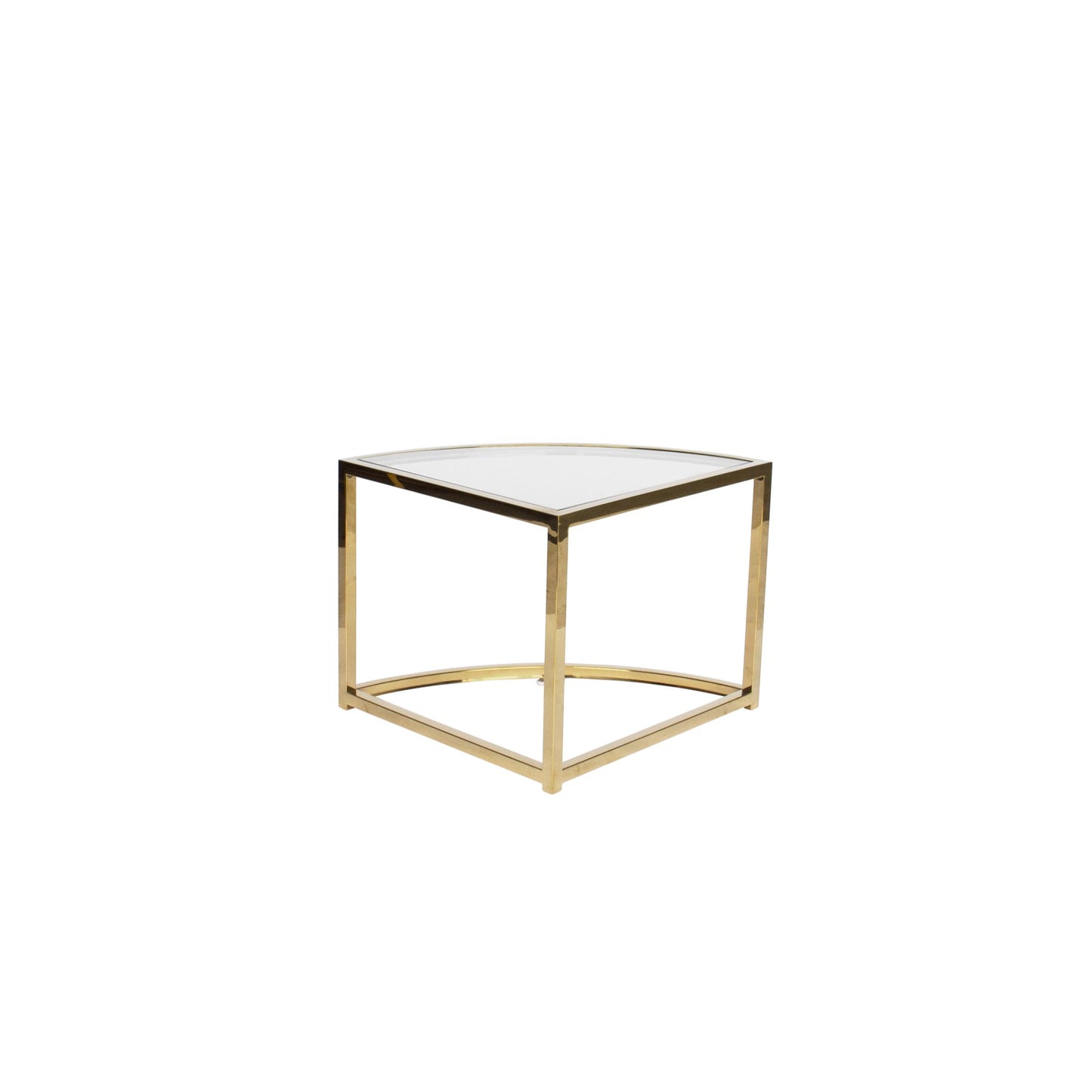 Gold Perugia Nesting Coffee Table - Clear Glass-abc