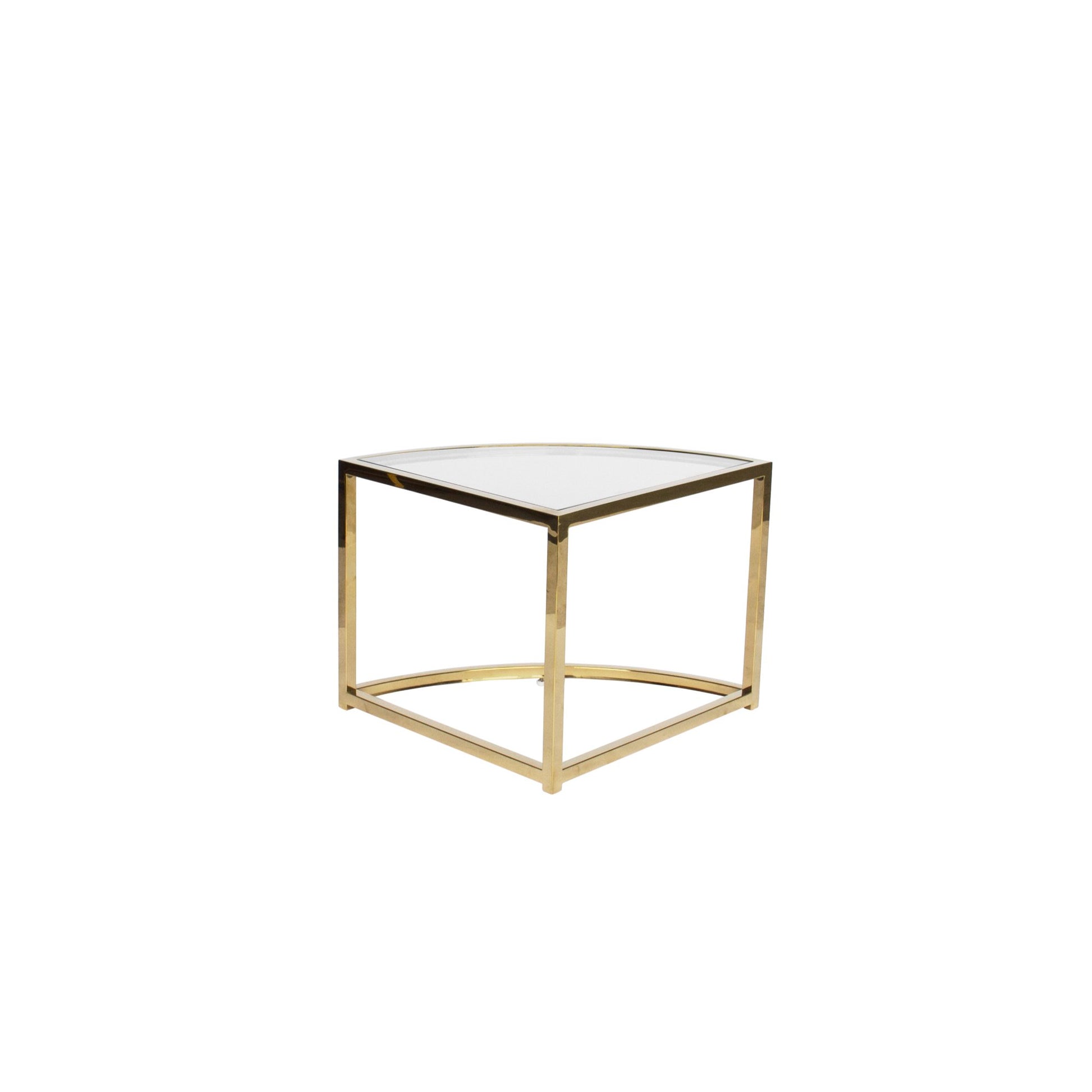Gold Perugia Nesting Coffee Table - Clear Glass-abc