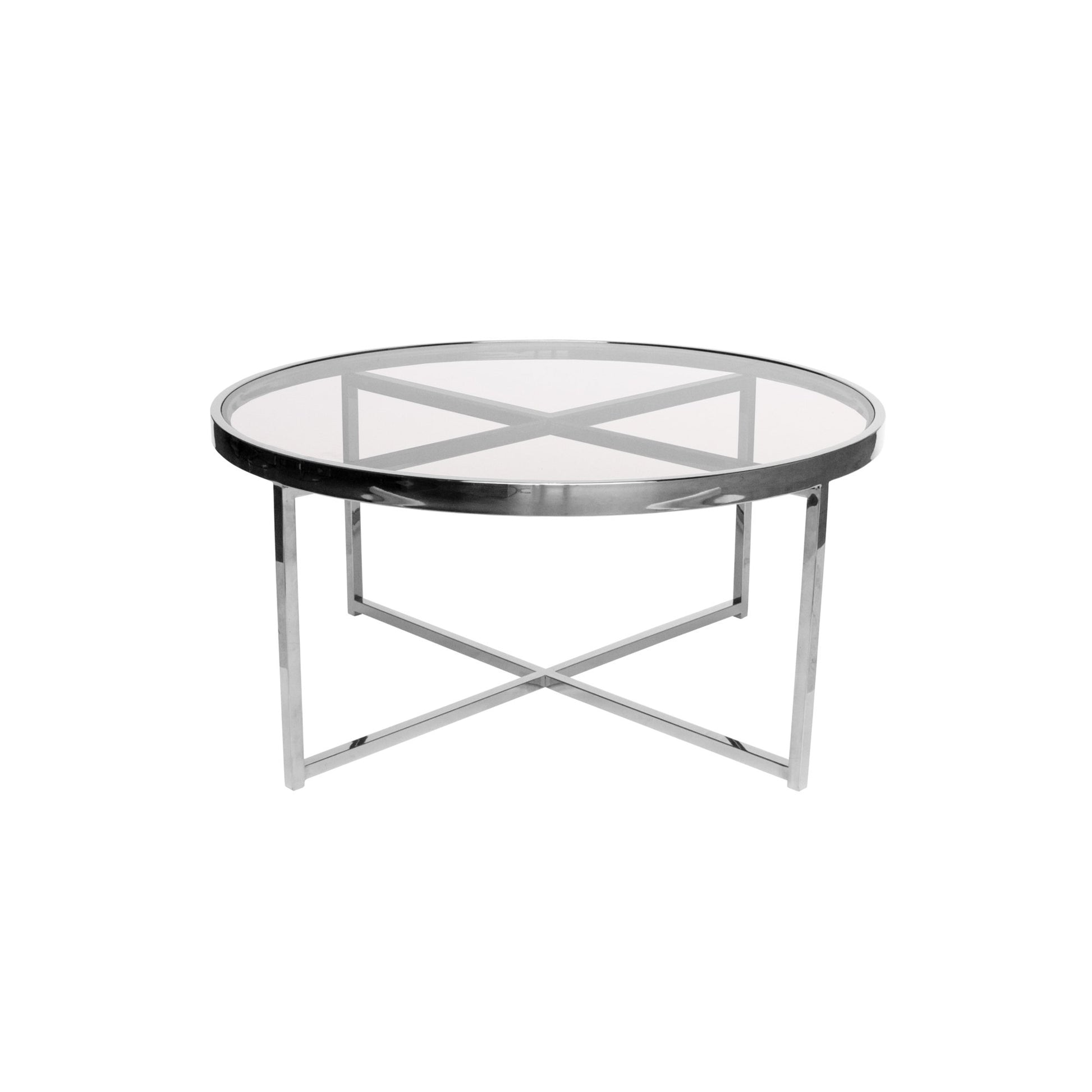 Silver Perugia Nesting Coffee Table - Clear Glass-abc