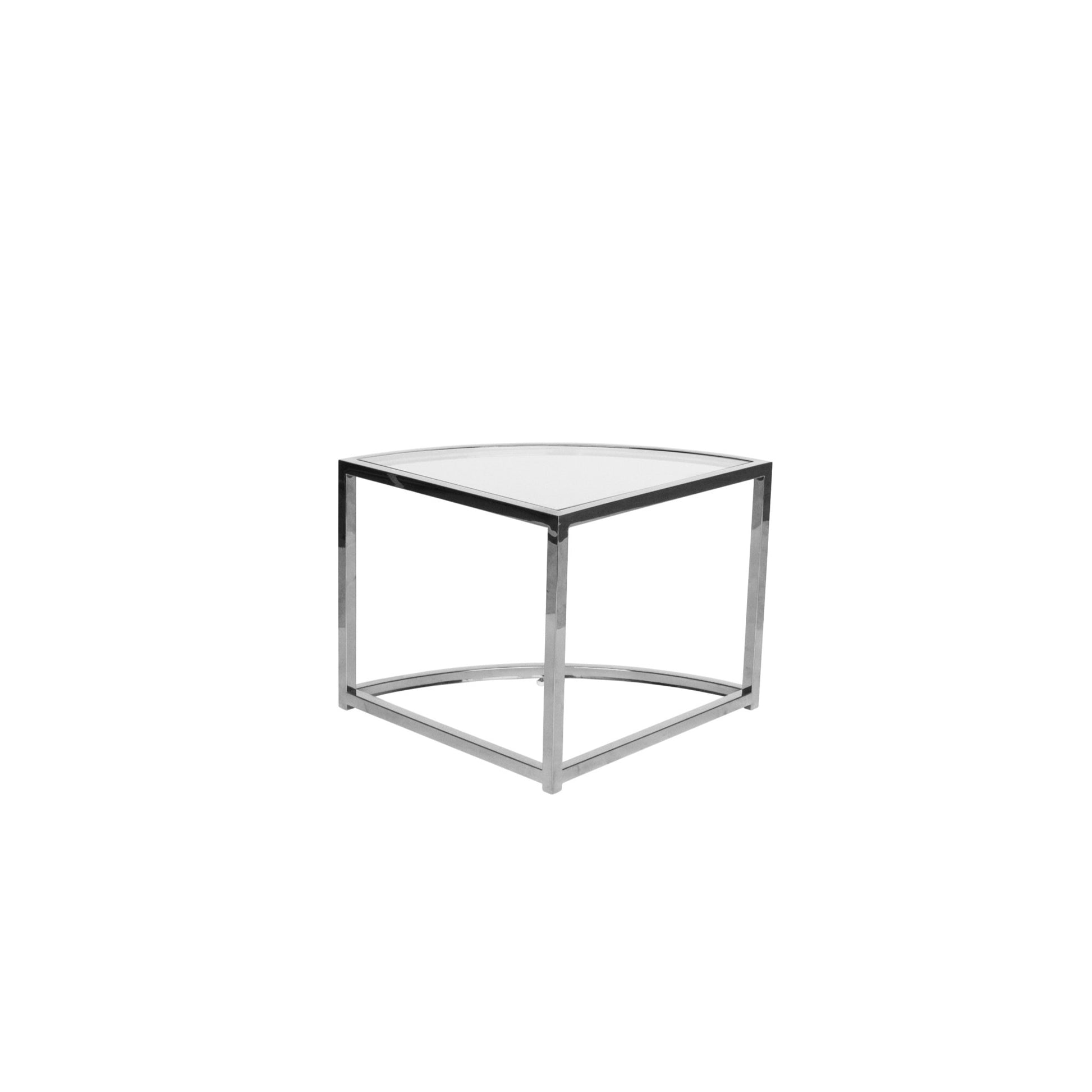 Silver Perugia Nesting Coffee Table - Clear Glass-abc