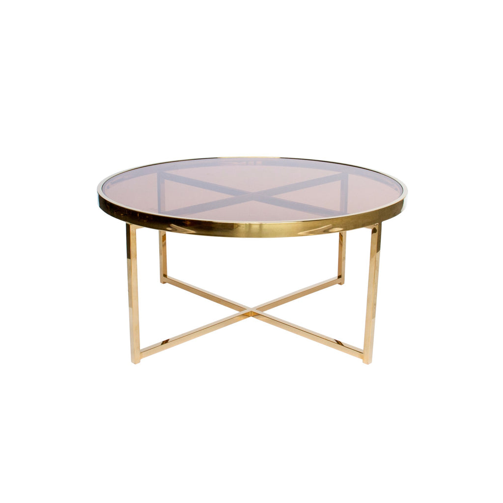 Gold Perugia Nesting Coffee Table - Tinted Glass-abc