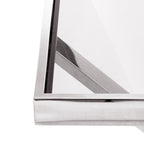 Manhattan Silver Side Table - Clear Glass-abc