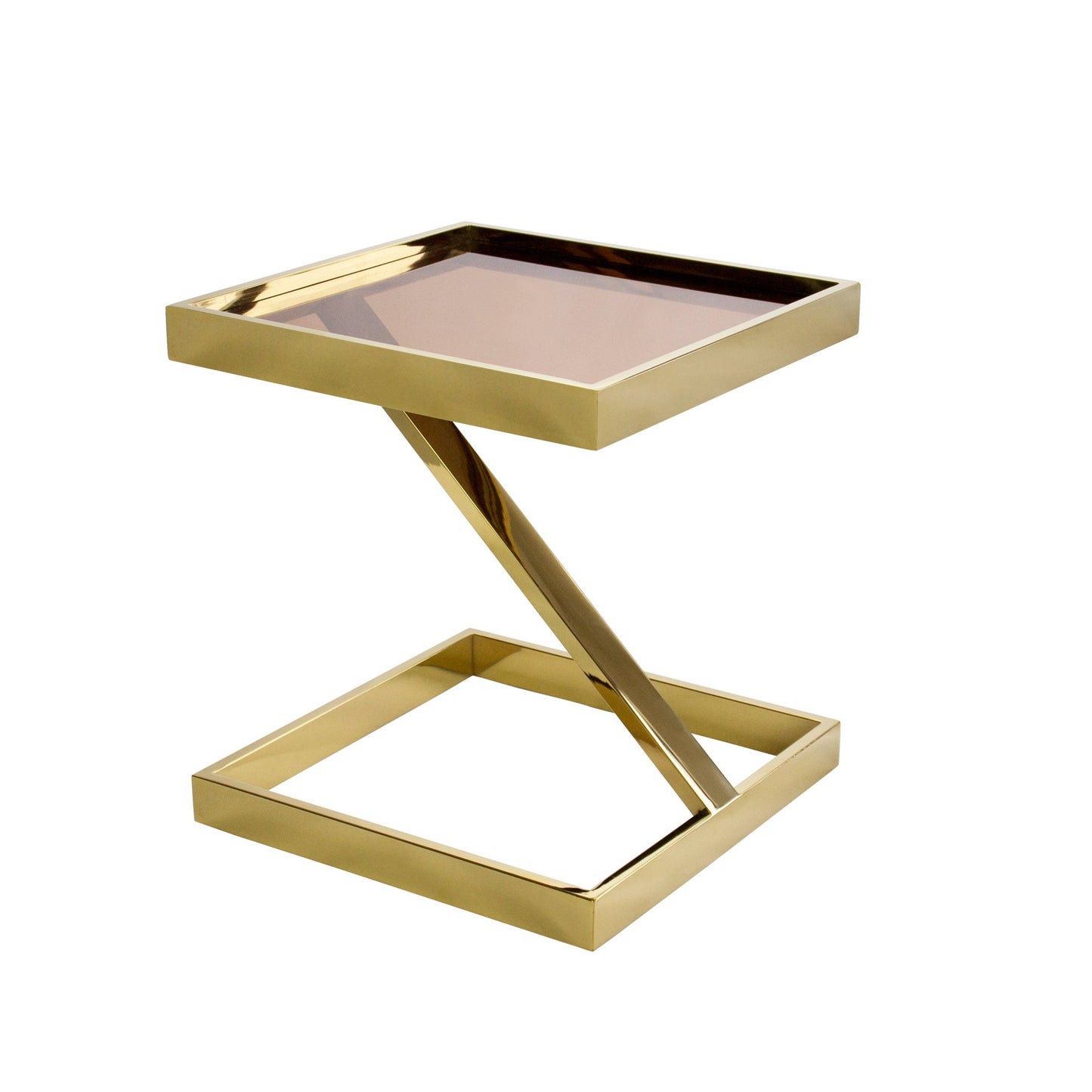 Manhattan Gold Side Table - Tinted Glass-abc