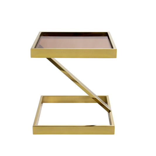 Manhattan Gold Side Table - Tinted Glass-abc