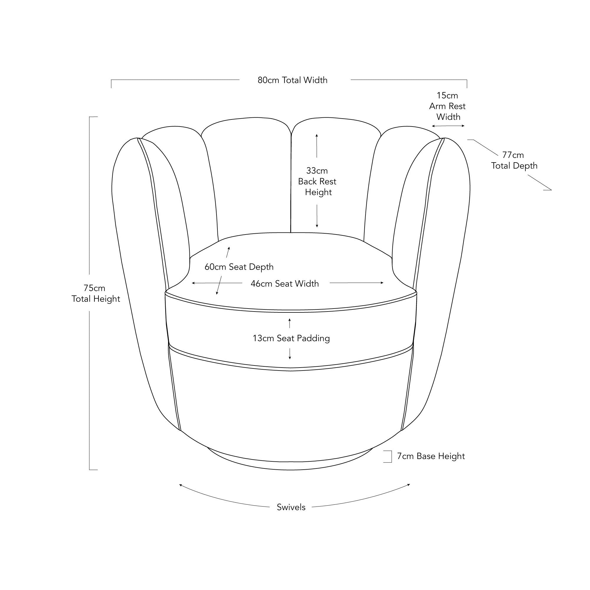 Tulip Swivel Chair - Rose Water-abc