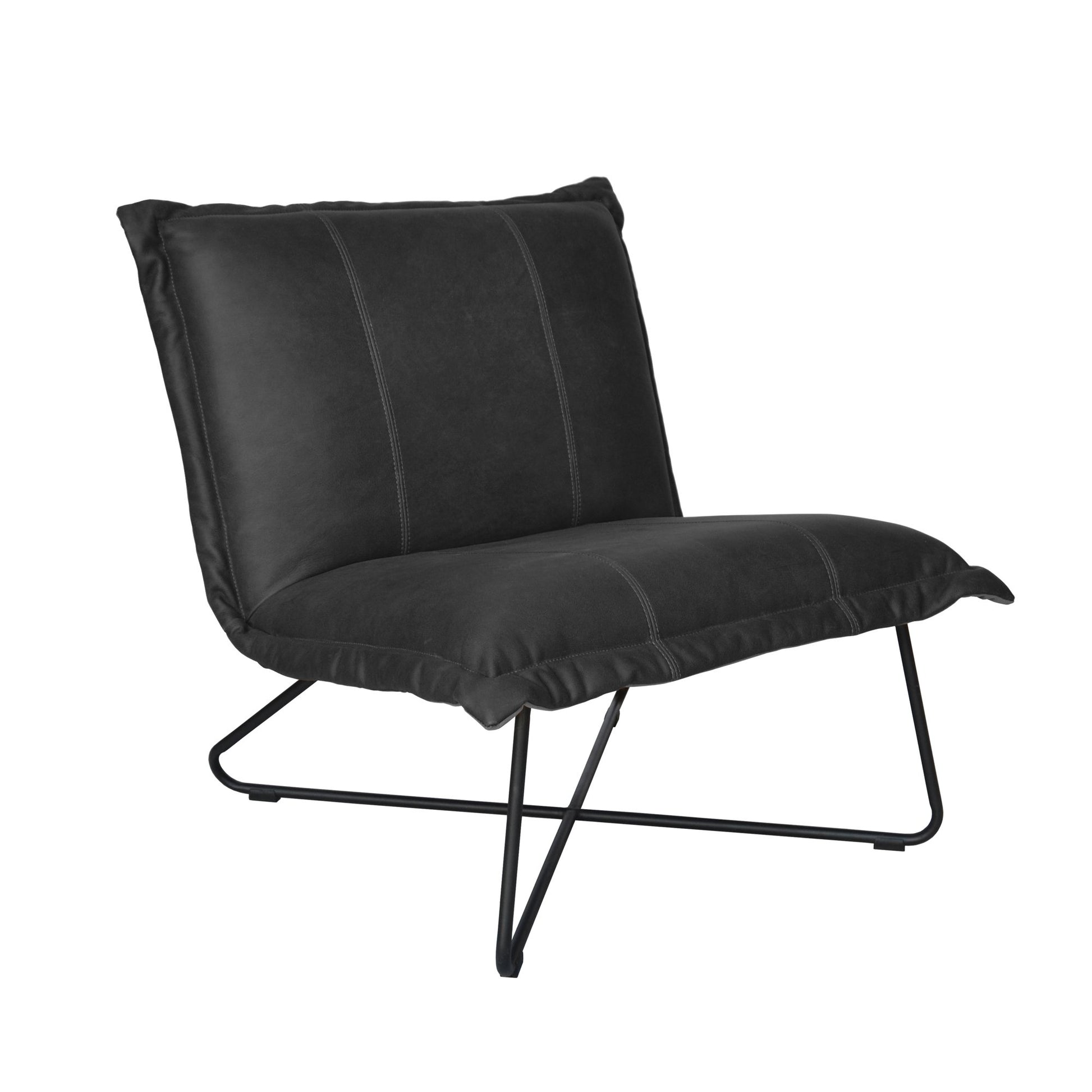 Xander Occasional Chair - Onyx Leather-abc