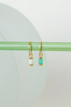 Aqua bay drop earring gold plated-abc
