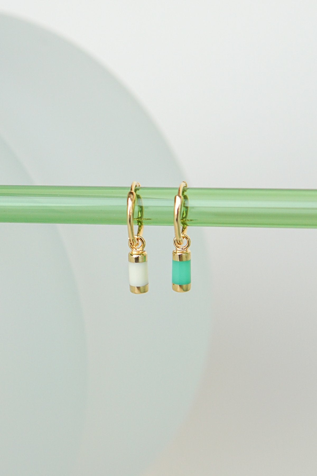 Aqua bay drop earring gold plated-abc