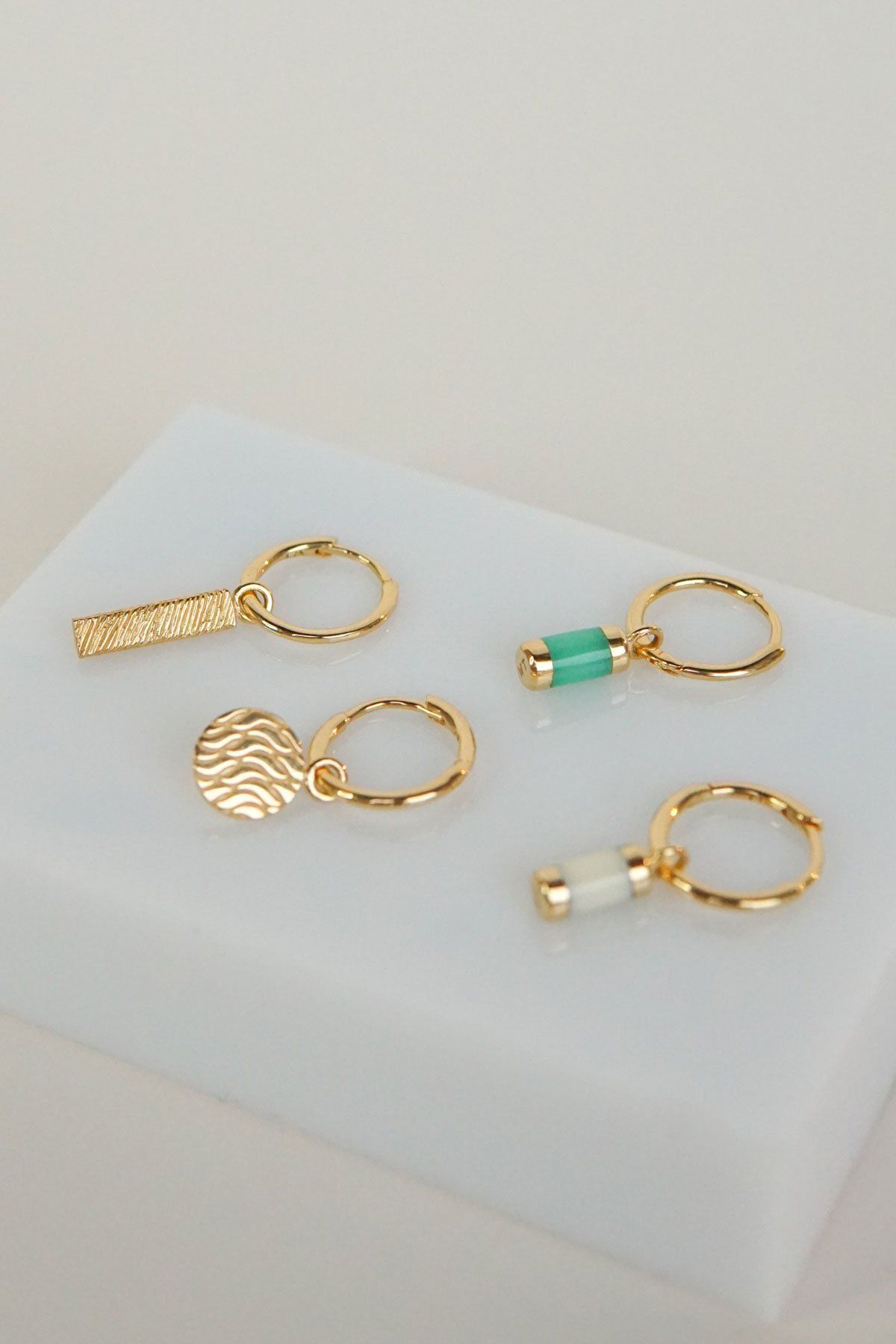 Aqua bay drop earring gold plated-abc