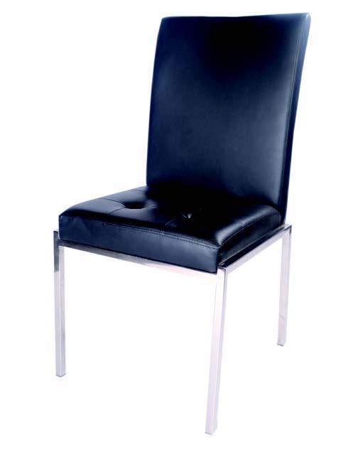 EBONY Dining Chair - Black Faux Leather-abc