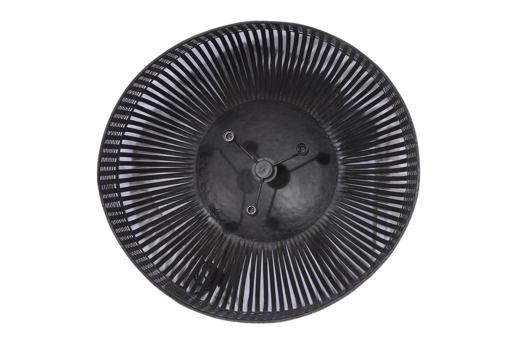 Esch Extra Large - Antique Black - Woven Iron Strips Pendant Light-abc