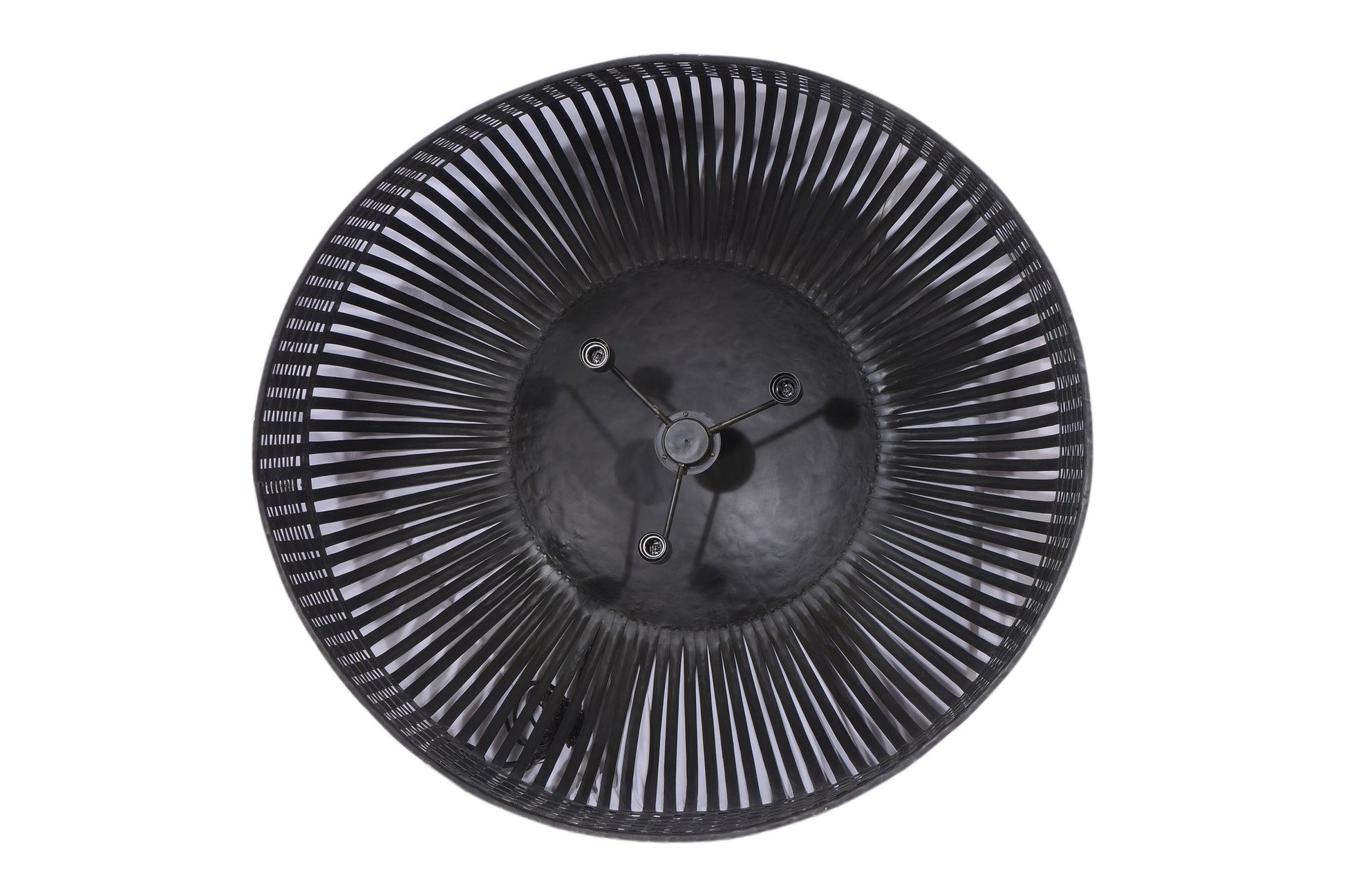 Esch Extra Large - Antique Black - Woven Iron Strips Pendant Light-abc