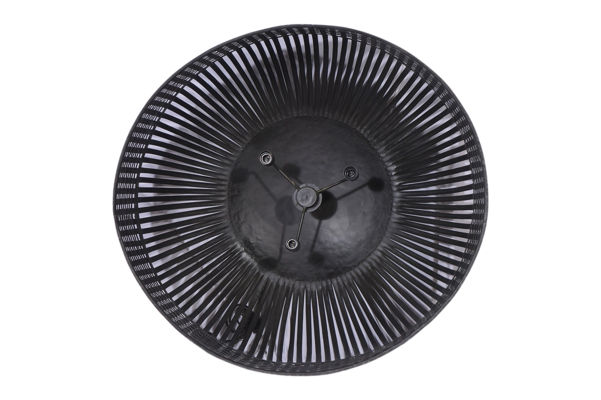 Esch Extra Large - Antique Black - Woven Iron Strips Pendant Light-abc