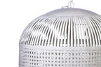 Esch Extra Large - White - Woven Iron Strips Pendant Light-abc