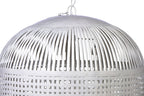 Esch Extra Large - White - Woven Iron Strips Pendant Light-abc