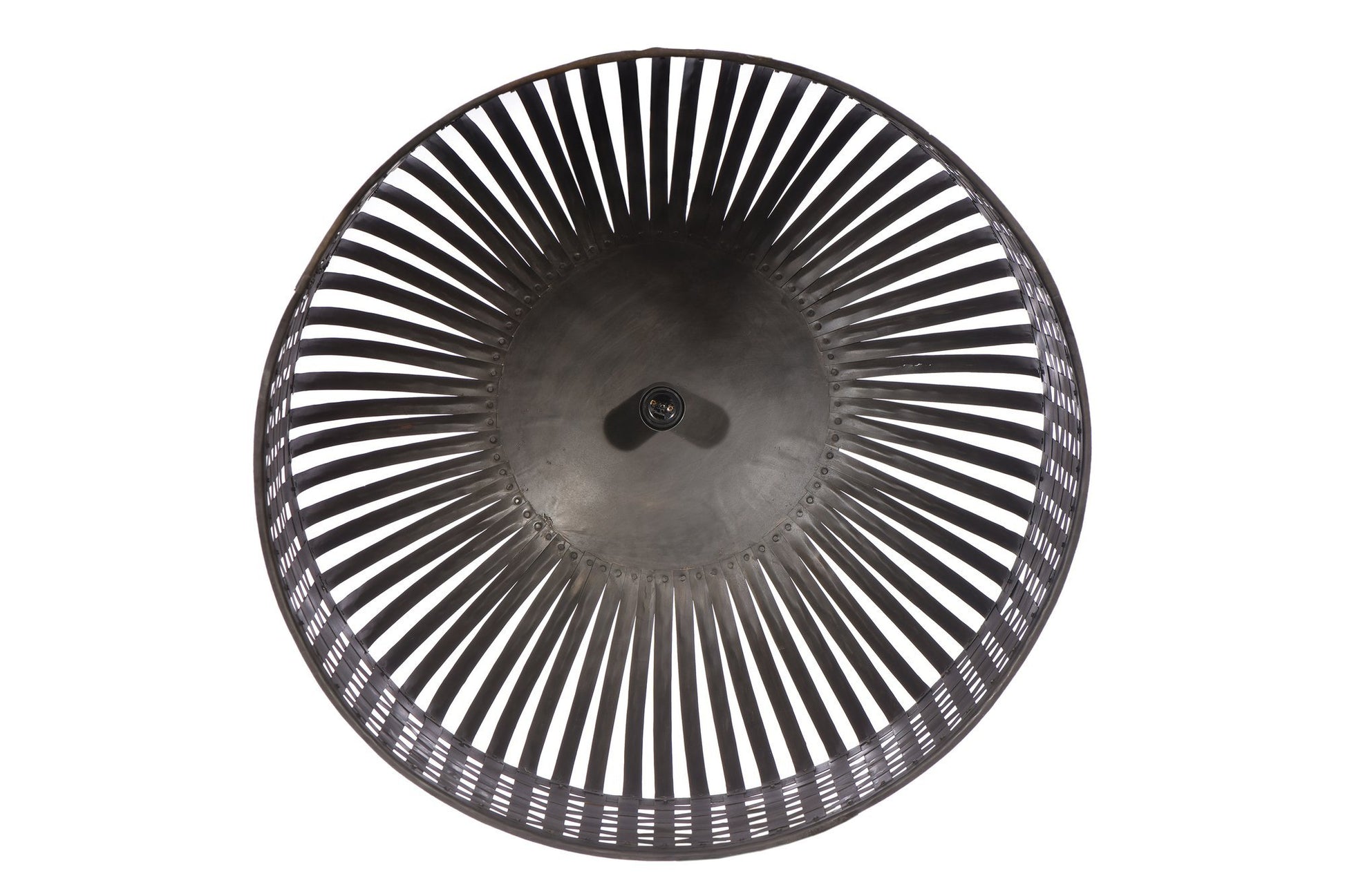 Esch Large - Antique Black - Woven Iron Strips Pendant Light-abc