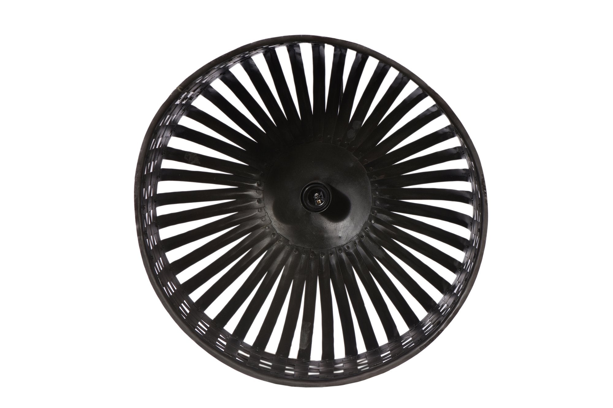 Esch Medium - Antique Black - Woven Iron Strips Pendant Light-abc