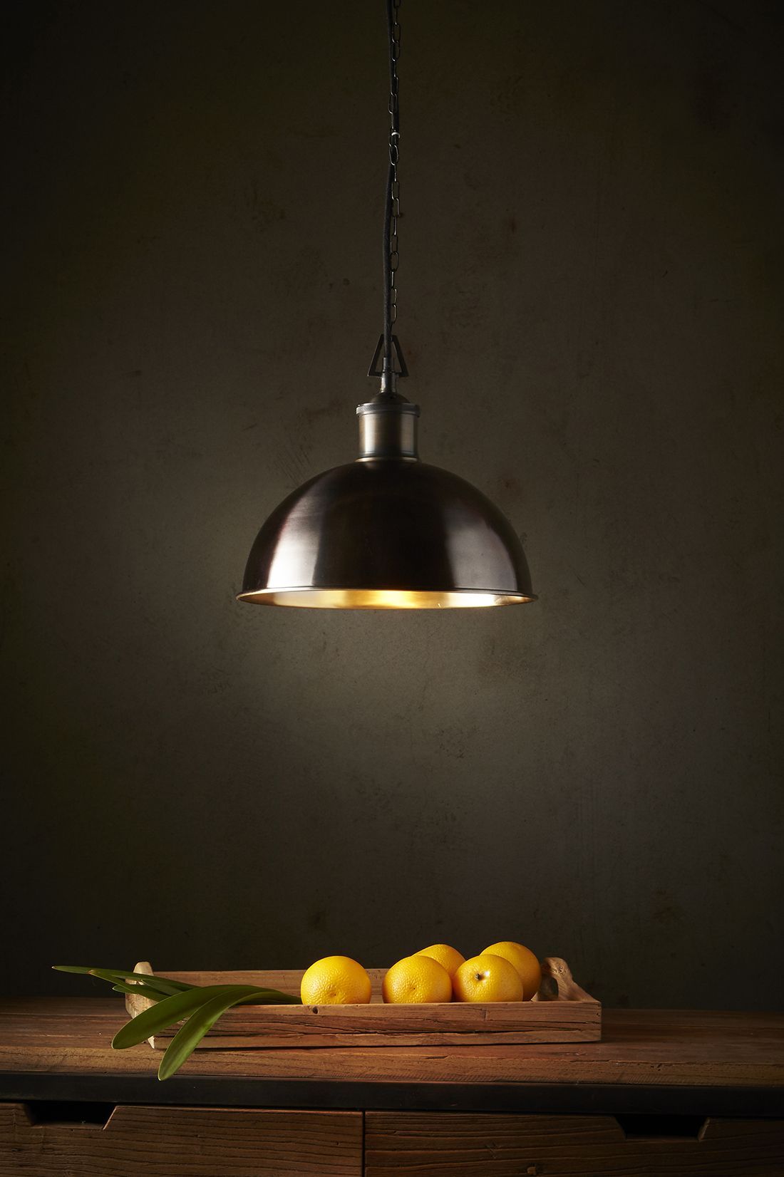 Essen Small - Antique Brass - Domed Solid Brass Pendant Light-abc