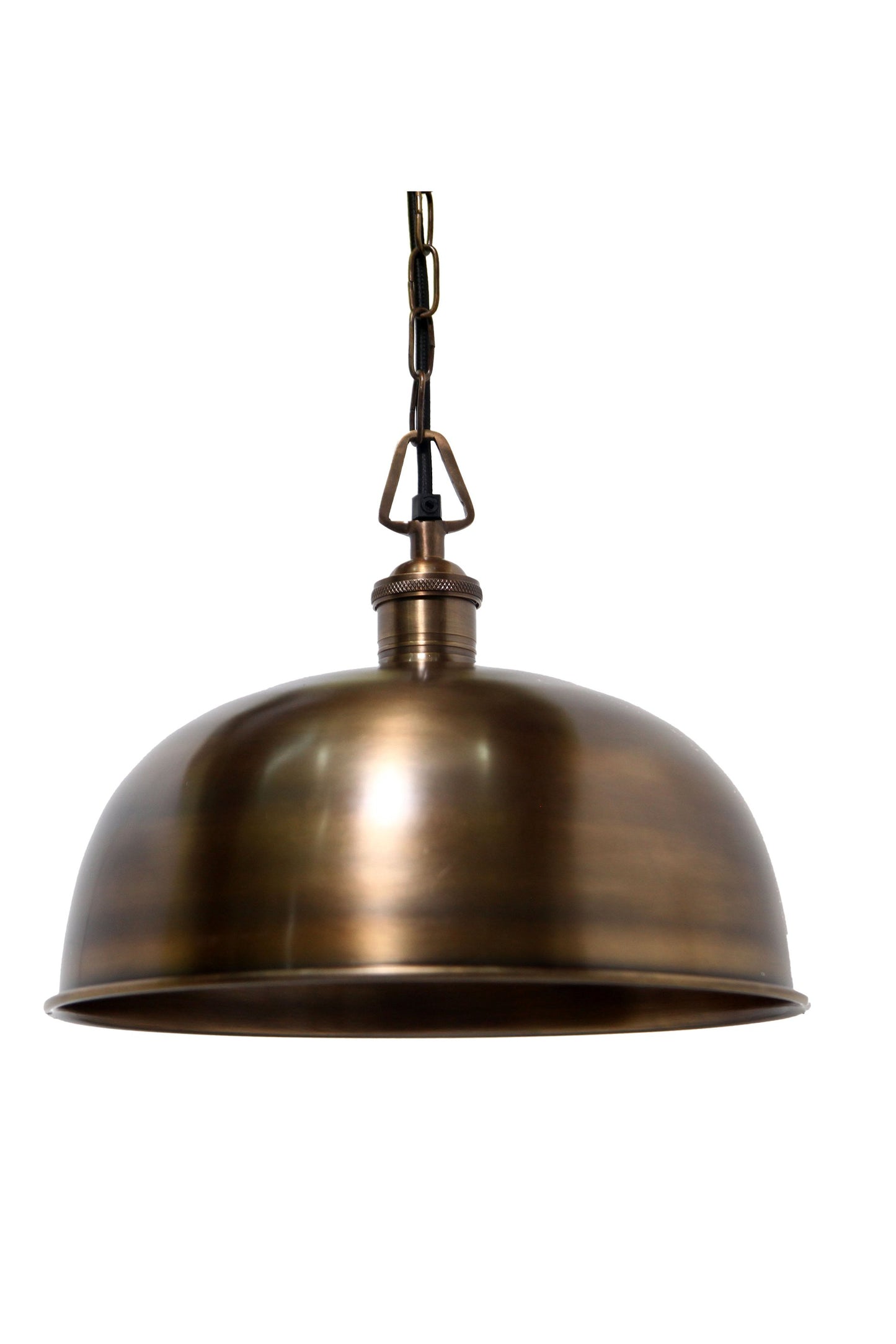 Jena - Antique Brass - Domed Solid Brass Pendant Light-abc